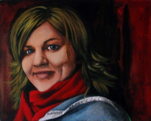 Finished acrylic painting of Sheila Kappeler.