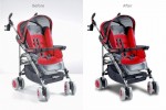 Stroller background and shadow replacement
